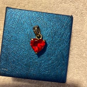 Lab created ruby heart pendant